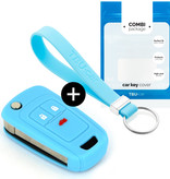 TBU car TBU car Car key cover compatible with Chevrolet - Silicone Protective Remote Key Shell - FOB Case Cover - Light Blue