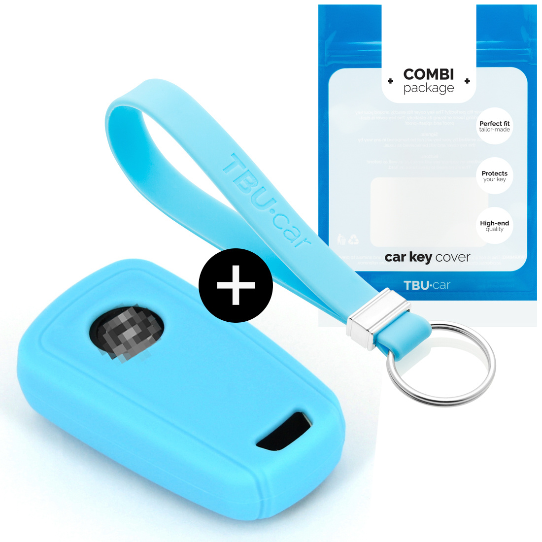 TBU car TBU car Car key cover compatible with Chevrolet - Silicone Protective Remote Key Shell - FOB Case Cover - Light Blue