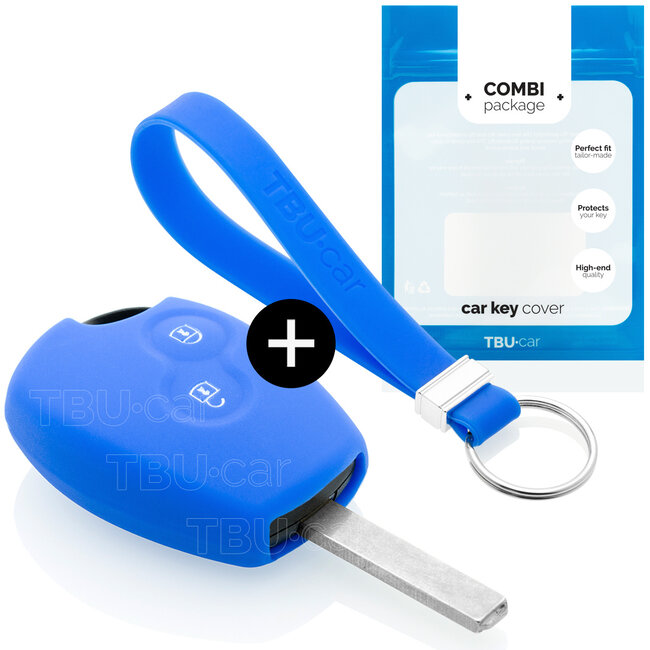 Car key cover compatible with Dacia - Silicone Protective Remote Key Shell - FOB Case Cover - Blue