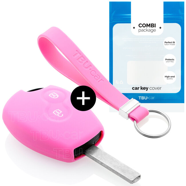 Funda Carcasa llave compatible con Dacia - Funda de Silicona - Cover de Llave Coche - Rosa