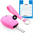 Sleutel cover compatibel met Dacia - Silicone sleutelhoesje - beschermhoesje autosleutel - Roze