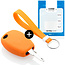 Car key cover compatible with Dacia - Silicone Protective Remote Key Shell - FOB Case Cover - Orange