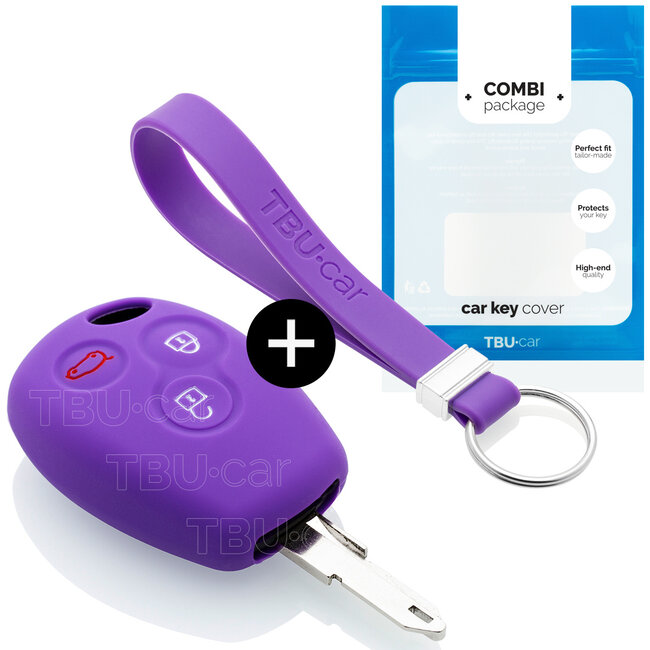 Car key cover compatible with Dacia - Silicone Protective Remote Key Shell - FOB Case Cover - Purple