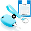 Car key cover compatible with Dacia - Silicone Protective Remote Key Shell - FOB Case Cover - Light Blue