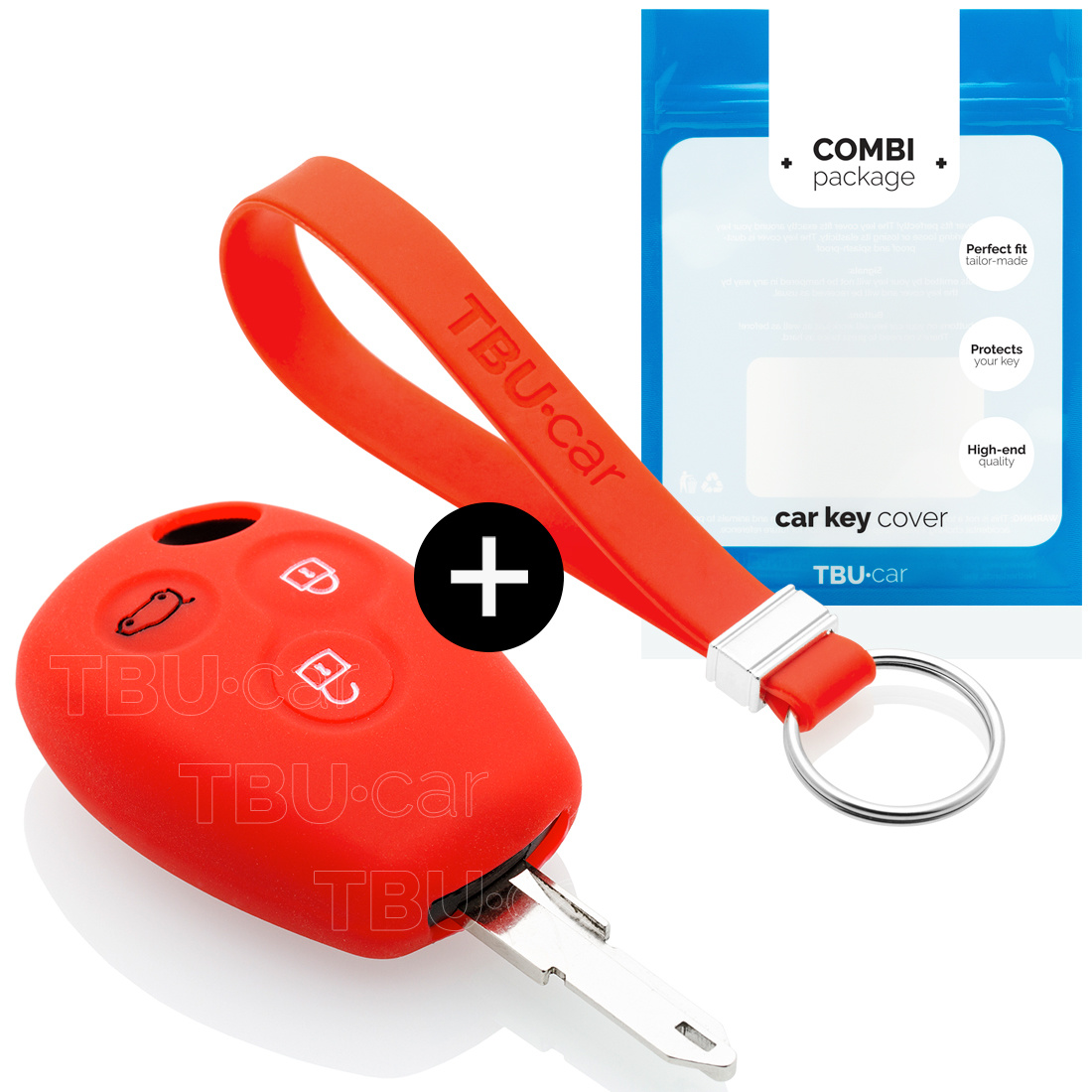 TBU car TBU car Car key cover compatible with Dacia - Silicone Protective Remote Key Shell - FOB Case Cover - Red