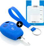 TBU car TBU car Car key cover compatible with Dacia - Silicone Protective Remote Key Shell - FOB Case Cover - Blue