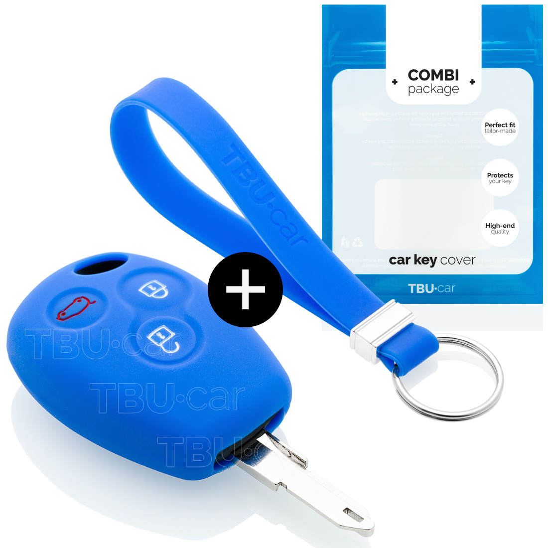 TBU car TBU car Car key cover compatible with Dacia - Silicone Protective Remote Key Shell - FOB Case Cover - Blue