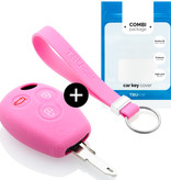 TBU car TBU car Car key cover compatible with Dacia - Silicone Protective Remote Key Shell - FOB Case Cover - Pink