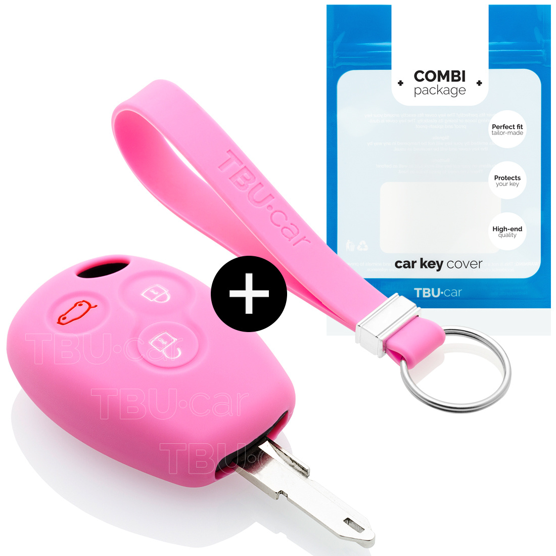 TBU car Dacia Capa Silicone Chave do carro - Capa protetora - Tampa remota FOB - Rosa