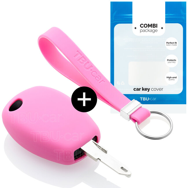 Car key cover compatible with Dacia - Silicone Protective Remote Key Shell - FOB Case Cover - Pink