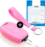 TBU car TBU car Car key cover compatible with Dacia - Silicone Protective Remote Key Shell - FOB Case Cover - Pink