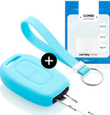 TBU car TBU car Car key cover compatible with Dacia - Silicone Protective Remote Key Shell - FOB Case Cover - Light Blue