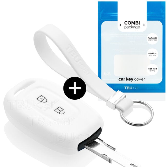 Cover chiavi auto compatibile con Dacia - Copertura protettiva - Custodia Protettiva in Silicone - Bianco