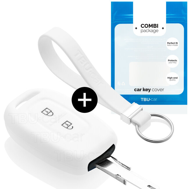 Funda Carcasa llave compatible con Dacia - Funda de Silicona - Cover de Llave Coche - Blanco