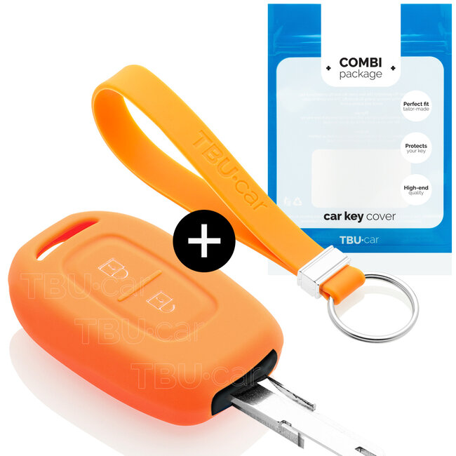 Funda Carcasa llave compatible con Dacia - Funda de Silicona - Cover de Llave Coche - Naranja