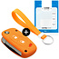 Car key cover compatible with Fiat - Silicone Protective Remote Key Shell - FOB Case Cover - Orange