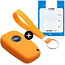 Capa para chave do carro compatível com Fiat - Capa Protetora de Chave Remota de Silicone - Tampa Remota FOB - Laranja