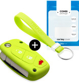 TBU car TBU car Car key cover compatible with Fiat - Silicone Protective Remote Key Shell - FOB Case Cover - Lime green