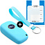 Capa para chave do carro compatível com Fiat - Capa Protetora de Chave Remota de Silicone - Tampa Remota FOB - Azul claro