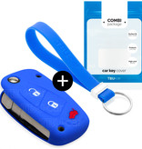 TBU car Fiat Capa Silicone Chave do carro - Capa protetora - Tampa remota FOB - Azul