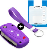 TBU car TBU car Car key cover compatible with Fiat - Silicone Protective Remote Key Shell - FOB Case Cover - Purple