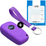 Capa para chave do carro compatível com Fiat - Capa Protetora de Chave Remota de Silicone - Tampa Remota FOB - Roxo