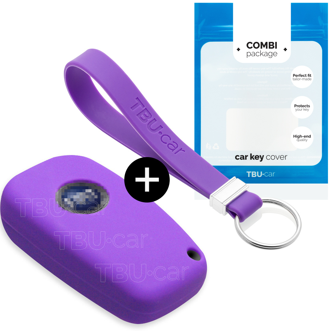 TBU car Fiat Capa Silicone Chave do carro - Capa protetora - Tampa remota FOB - Roxo