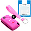 Capa para chave do carro compatível com Fiat - Capa Protetora de Chave Remota de Silicone - Tampa Remota FOB - Rosa