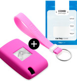 TBU car TBU car Car key cover compatible with Fiat - Silicone Protective Remote Key Shell - FOB Case Cover - Pink