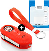 TBU car TBU car Car key cover compatible with Fiat - Silicone Protective Remote Key Shell - FOB Case Cover - Red