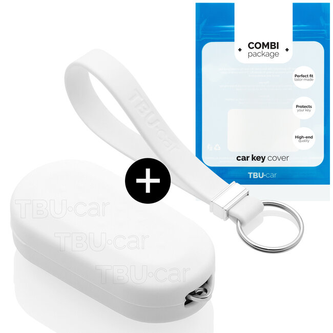 Capa para chave do carro compatível com Fiat - Capa Protetora de Chave Remota de Silicone - Tampa Remota FOB - Branco
