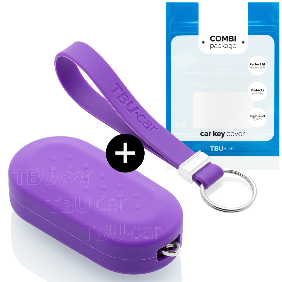 TBU car Fiat Capa Silicone Chave do carro - Capa protetora - Tampa remota FOB - Roxo