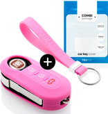 TBU car TBU car Car key cover compatible with Fiat - Silicone Protective Remote Key Shell - FOB Case Cover - Pink