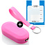 Funda Carcasa llave compatible con Fiat - Funda de Silicona - Cover de Llave Coche - Rosa