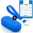 Capa para chave do carro compatível com Fiat - Capa Protetora de Chave Remota de Silicone - Tampa Remota FOB - Azul