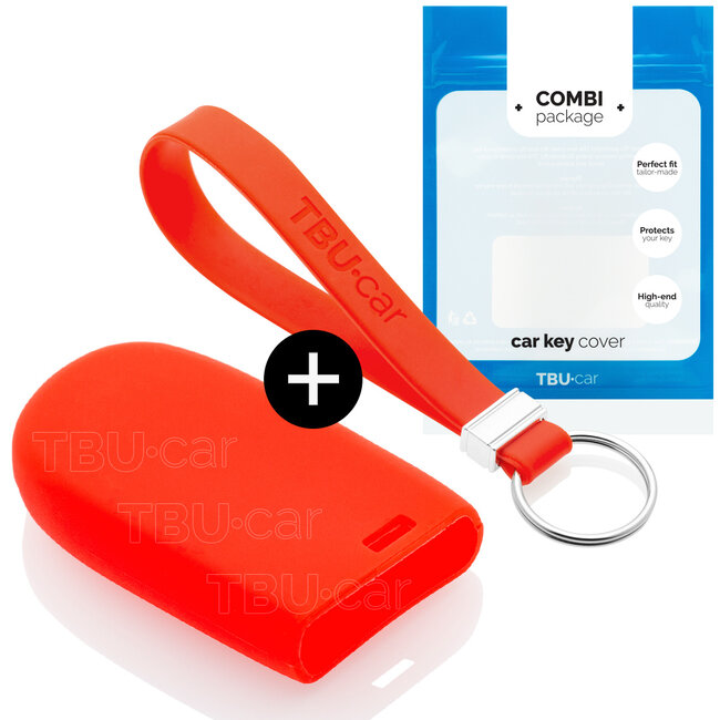 Sleutel cover compatibel met Fiat - Silicone sleutelhoesje - beschermhoesje autosleutel - Rood