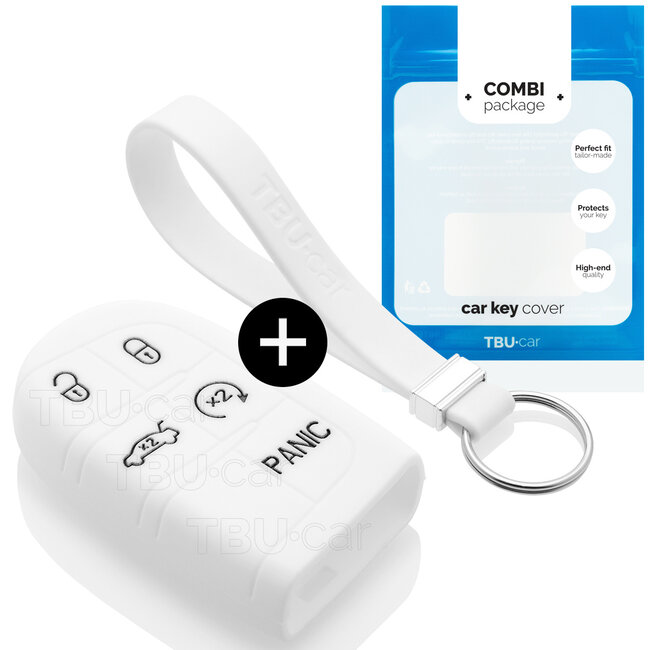 Capa para chave do carro compatível com Fiat - Capa Protetora de Chave Remota de Silicone - Tampa Remota FOB - Branco