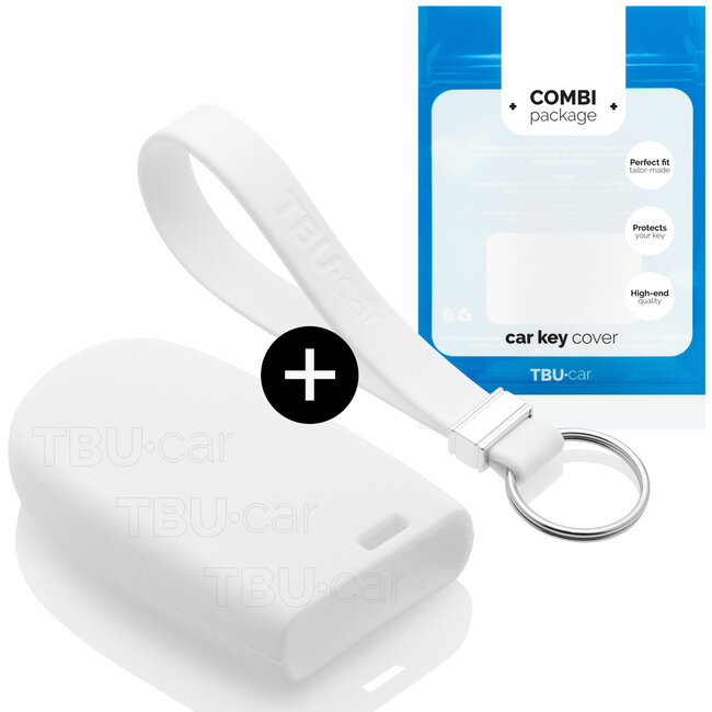 Housse de Protection clé compatible avec Fiat - Coque Cover Housse étui en Silicone - Blanc