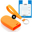 Capa para chave do carro compatível com Fiat - Capa Protetora de Chave Remota de Silicone - Tampa Remota FOB - Laranja