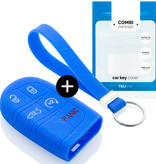 TBU car TBU car Car key cover compatible with Fiat - Silicone Protective Remote Key Shell - FOB Case Cover - Blue