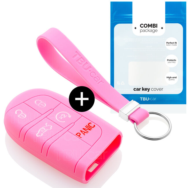 Funda Carcasa llave compatible con Fiat - Funda de Silicona - Cover de Llave Coche - Rosa