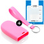 Capa para chave do carro compatível com Fiat - Capa Protetora de Chave Remota de Silicone - Tampa Remota FOB - Rosa