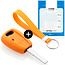Capa para chave do carro compatível com Fiat - Capa Protetora de Chave Remota de Silicone - Tampa Remota FOB - Laranja