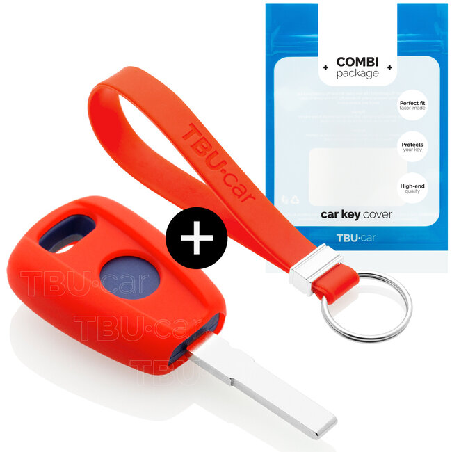 Funda Carcasa llave compatible con Fiat - Funda de Silicona - Cover de Llave Coche - Rojo