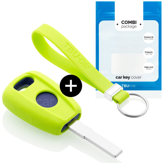 Car key cover compatible with Fiat - Silicone Protective Remote Key Shell - FOB Case Cover - Lime green