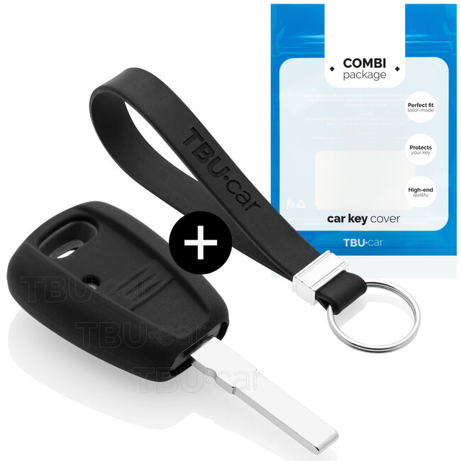 Car key cover compatible with Fiat - Silicone Protective Remote Key Shell - FOB Case Cover - Black