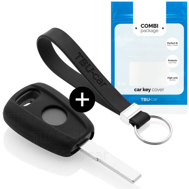 Car key cover compatible with Fiat - Silicone Protective Remote Key Shell - FOB Case Cover - Black