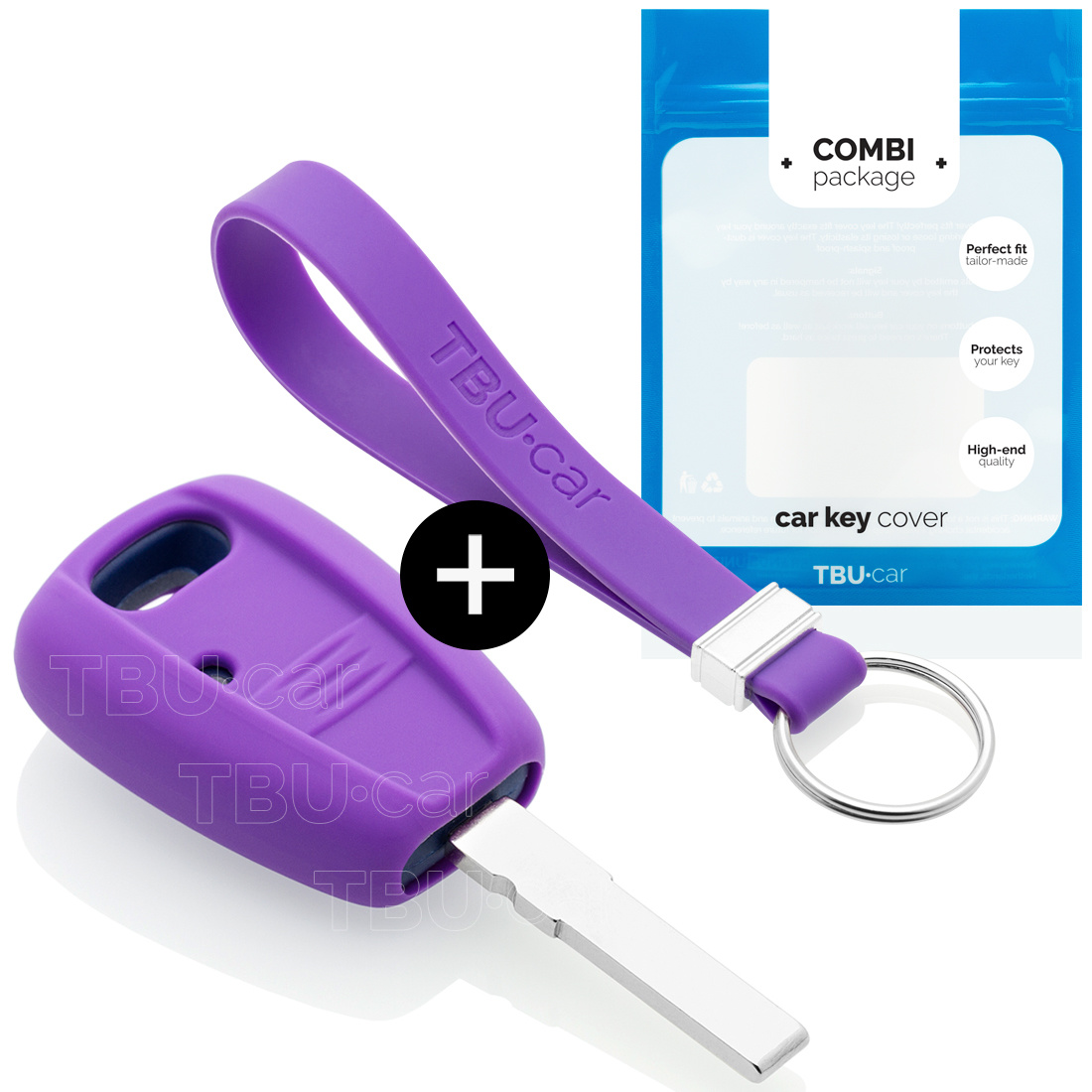 TBU car Fiat Capa Silicone Chave do carro - Capa protetora - Tampa remota FOB - Roxo