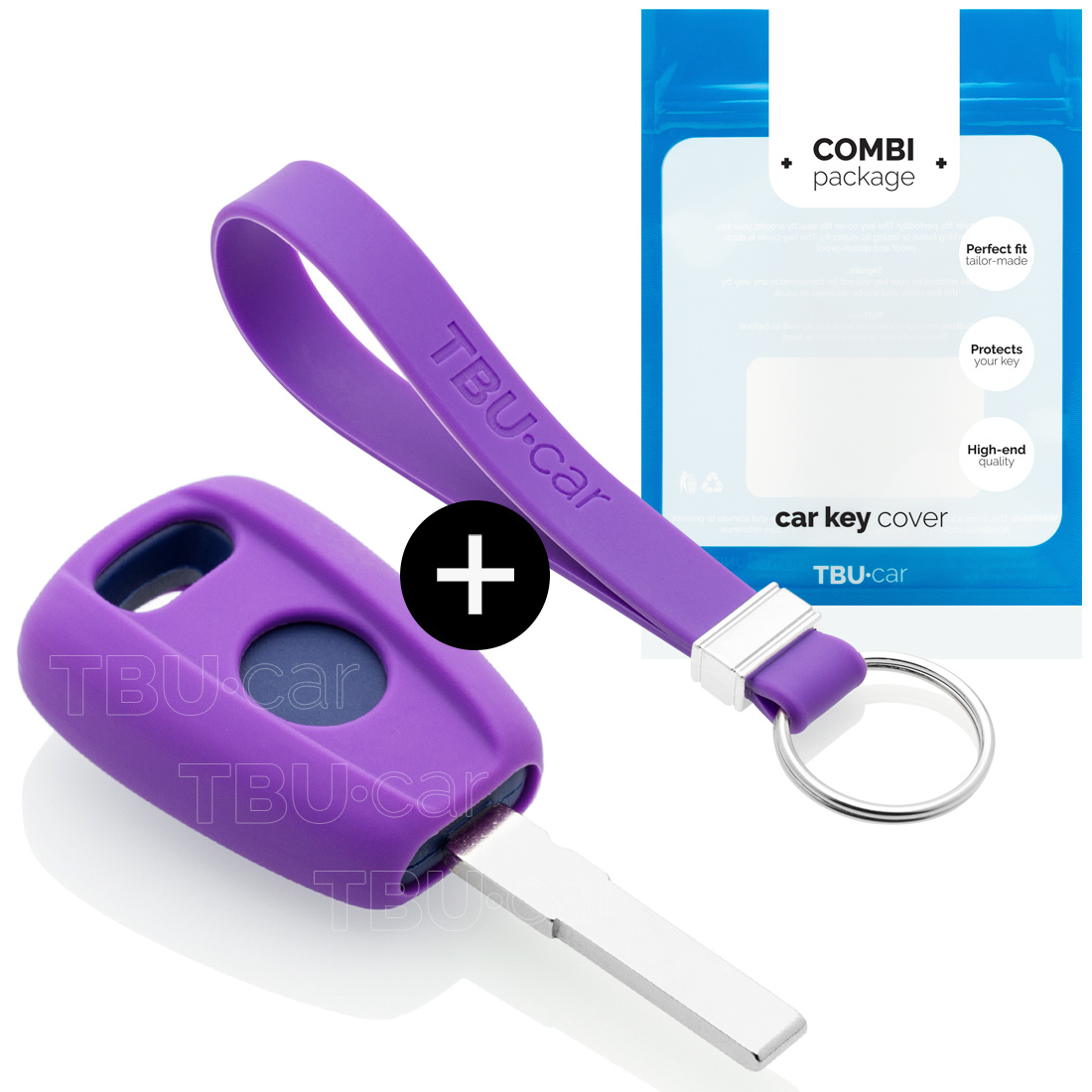 TBU car Fiat Capa Silicone Chave do carro - Capa protetora - Tampa remota FOB - Roxo