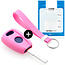 Capa para chave do carro compatível com Fiat - Capa Protetora de Chave Remota de Silicone - Tampa Remota FOB - Rosa